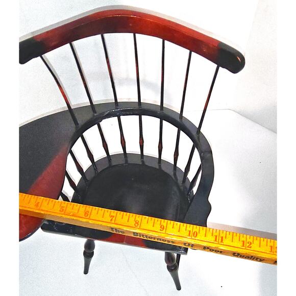 Vintage Windsor Style Spindle Fan Back Arm Desk Chair for Doll/Bear FLAWED - Picture 4 of 12